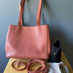 Dagne Dover Allyn Small Sienna Tote Pebbled Leather Work Bag repairs